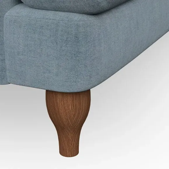4-Seater Corner Chaise Sofa - Aqua, Chenille