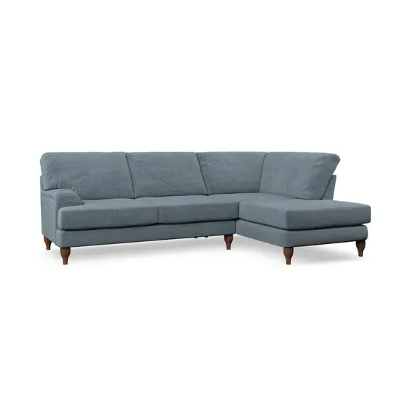4-Seater Corner Chaise Sofa - Aqua, Chenille
