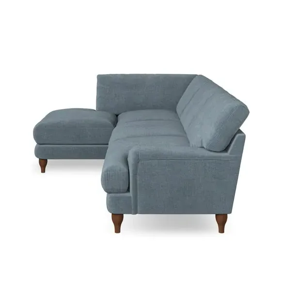 4-Seater Corner Chaise Sofa - Aqua, Chenille