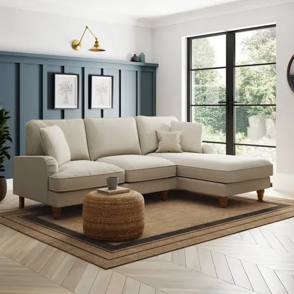 4-Seater Corner Chaise Sofa Bed - Natural