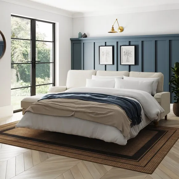 4-Seater Corner Chaise Sofa Bed - Natural