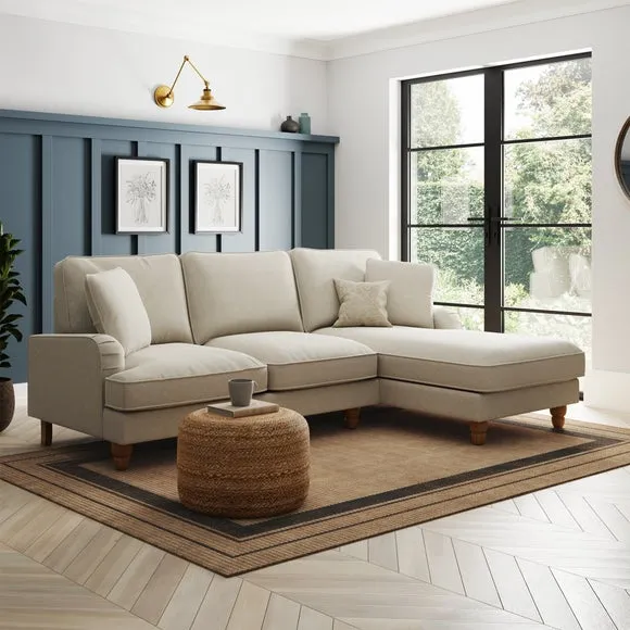 4-Seater Corner Chaise Sofa Bed - Natural