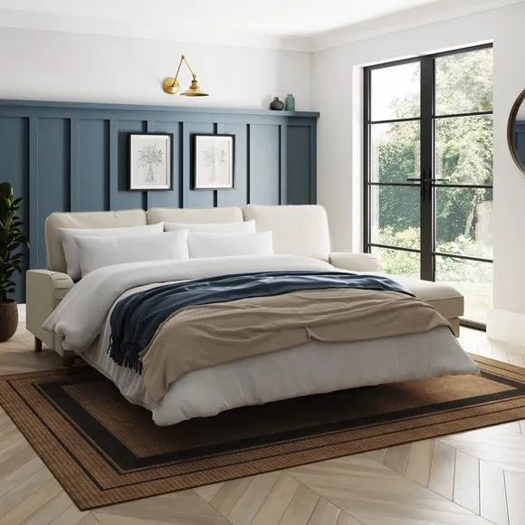 4-Seater Corner Chaise Sofa Bed - Natural image