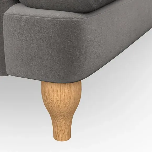 4-Seater Corner Chaise Sofa - Charcoal, Velvet