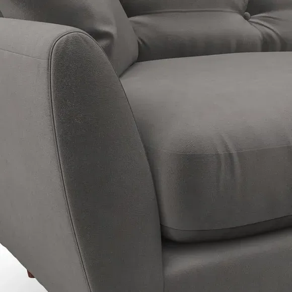 4-Seater Corner Chaise Sofa - Charcoal, Velvet