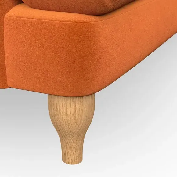 4-Seater Corner Chaise Sofa - Ginger, Velvet