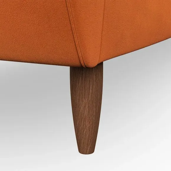 4-Seater Corner Chaise Sofa - Ginger, Velvet