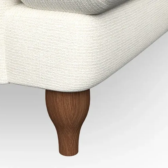 4-Seater Corner Chaise Sofa - Ivory, Fabric