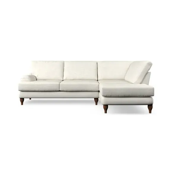 4-Seater Corner Chaise Sofa - Ivory, Fabric