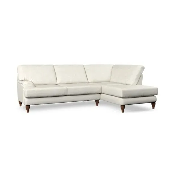 4-Seater Corner Chaise Sofa - Ivory, Fabric