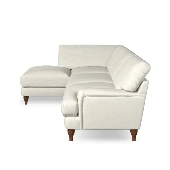 4-Seater Corner Chaise Sofa - Ivory, Fabric