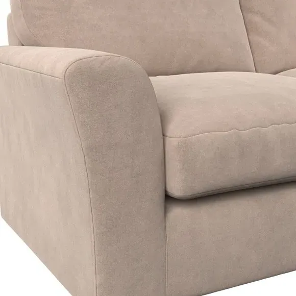 4-Seater Corner Chaise Sofa - Natural, Velvet