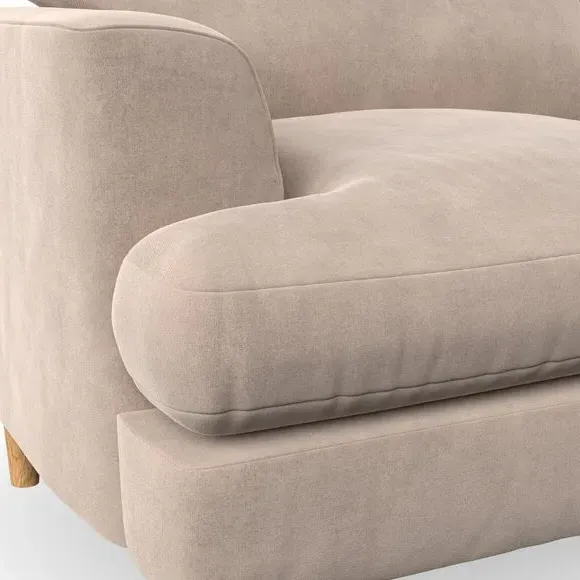 4-Seater Corner Chaise Sofa - Natural, Velvet
