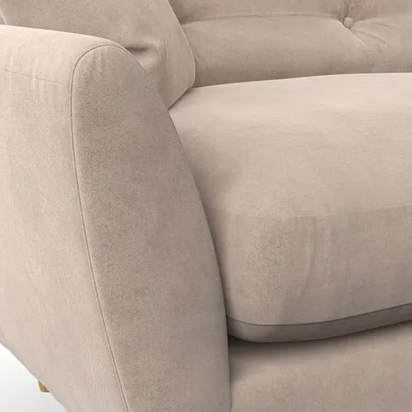 4-Seater Corner Chaise Sofa - Natural, Velvet