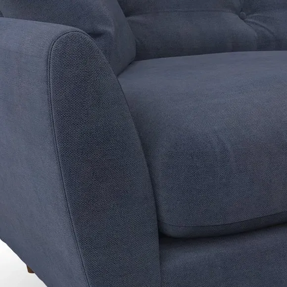 4-Seater Corner Chaise Sofa - Navy, Chenille