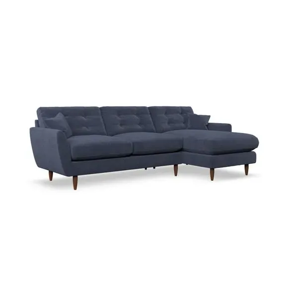 4-Seater Corner Chaise Sofa - Navy, Chenille
