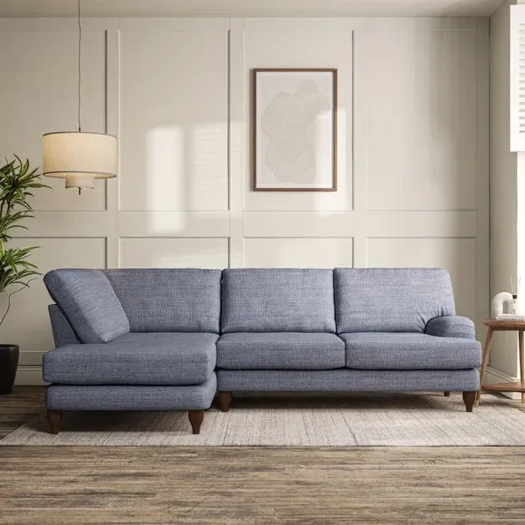 4-Seater Corner Chaise Sofa - Navy, Fabric