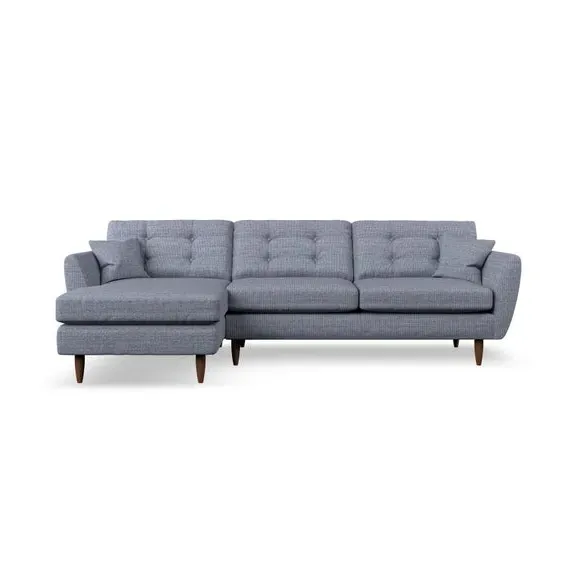 4-Seater Corner Chaise Sofa - Navy, Fabric