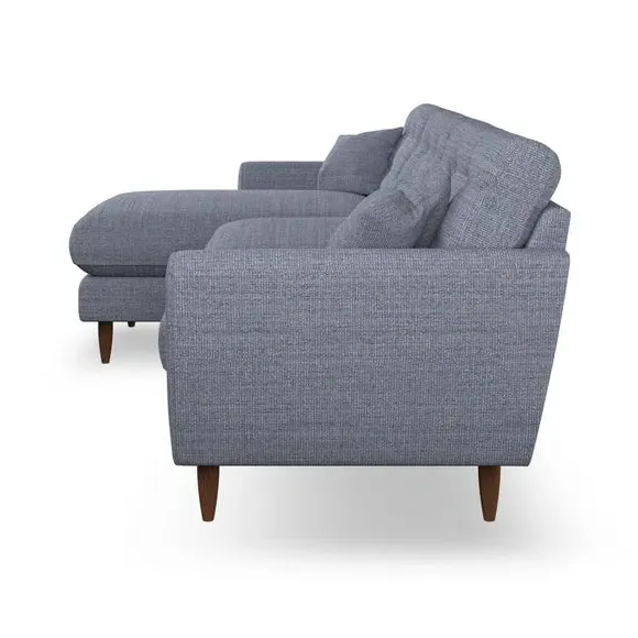 4-Seater Corner Chaise Sofa - Navy, Fabric