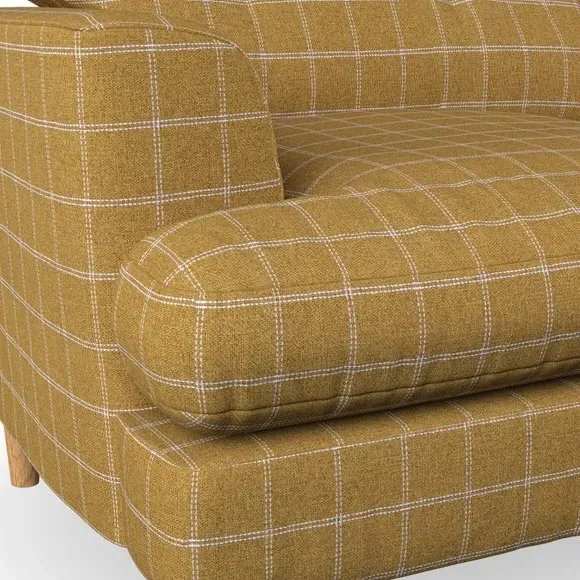 4-Seater Corner Chaise Sofa - Ochre, Velvet