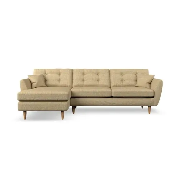 4-Seater Corner Chaise Sofa - Ochre, Weave