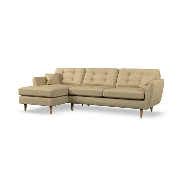 4-Seater Corner Chaise Sofa - Ochre, Weave