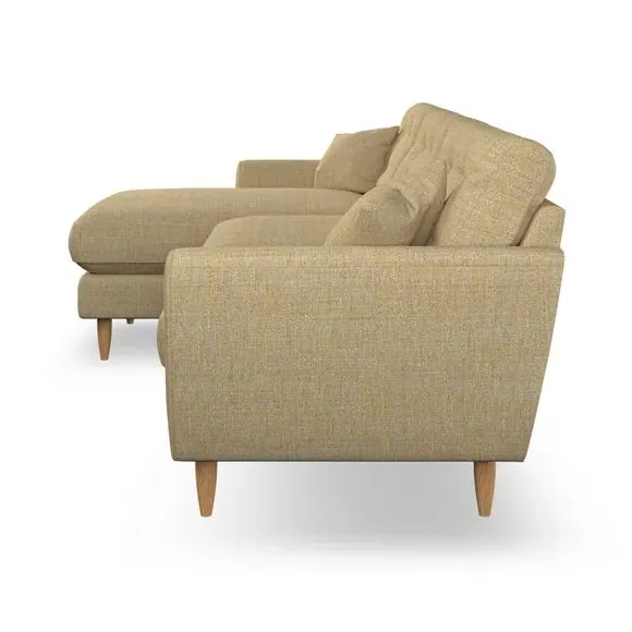 4-Seater Corner Chaise Sofa - Ochre, Weave