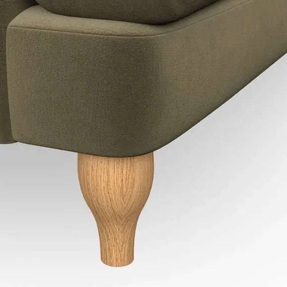 4-Seater Corner Chaise Sofa - Olive, Velvet