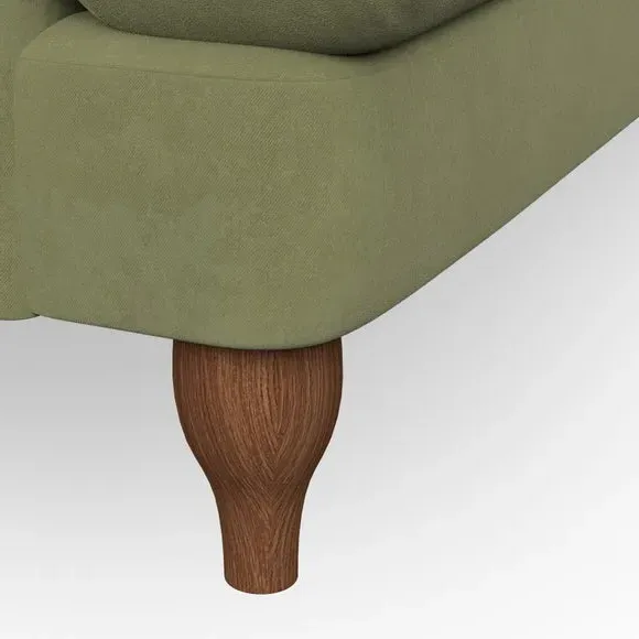 4-Seater Corner Chaise Sofa - Olive, Velvet