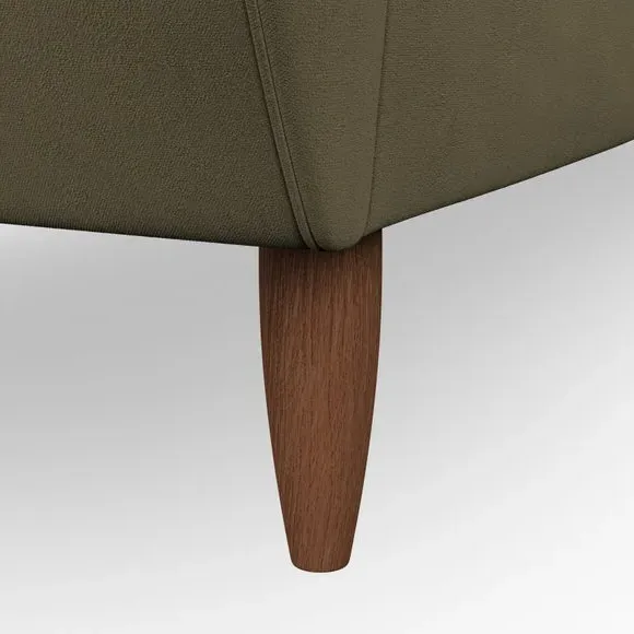 4-Seater Corner Chaise Sofa - Olive, Velvet
