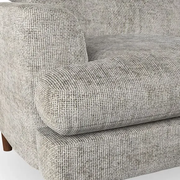 4-Seater Corner Chaise Sofa - Silver, Chenille