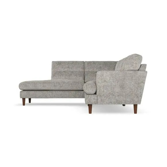 4-Seater Corner Chaise Sofa - Silver, Chenille