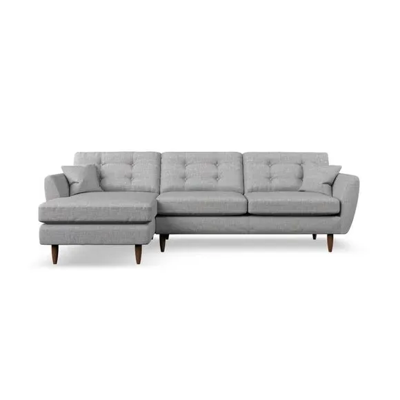4-Seater Corner Chaise Sofa - Silver, Weave