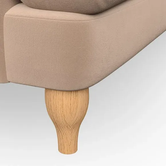 4-Seater Corner Chaise Sofa - Taupe, Velvet
