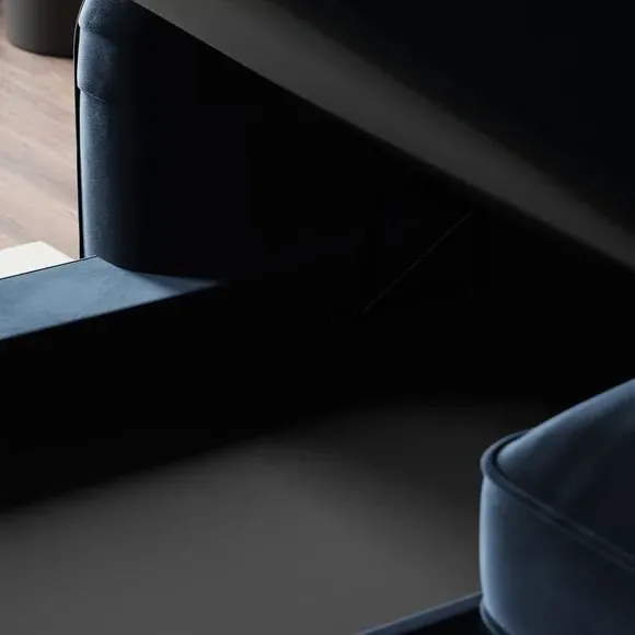 4-Seater Corner Sofa Bed with Chaise - Navy, Velvet