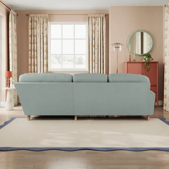4-Seater Corner Sofa - Blue, Velvet