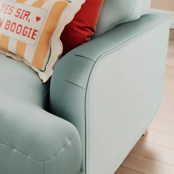 4-Seater Corner Sofa - Blue, Velvet