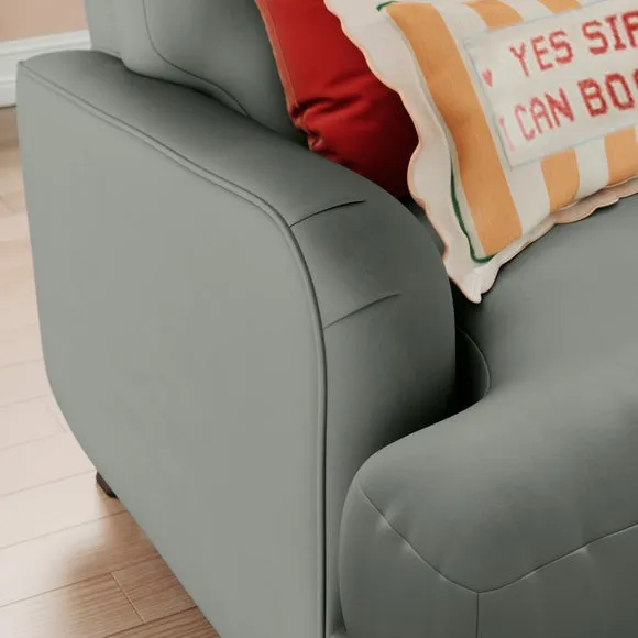 4-Seater Corner Sofa - Grey, Velvet