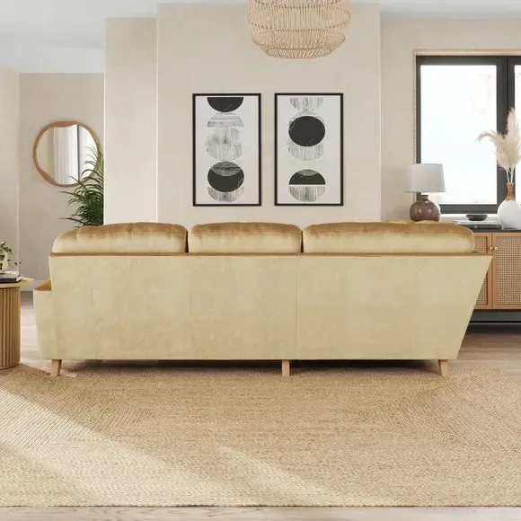 4-Seater Corner Sofa - Honey, Velvet
