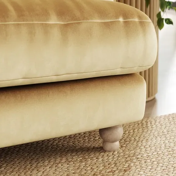 4-Seater Corner Sofa - Honey, Velvet