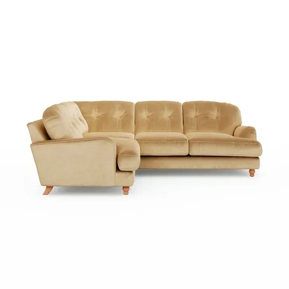 4-Seater Corner Sofa - Honey, Velvet