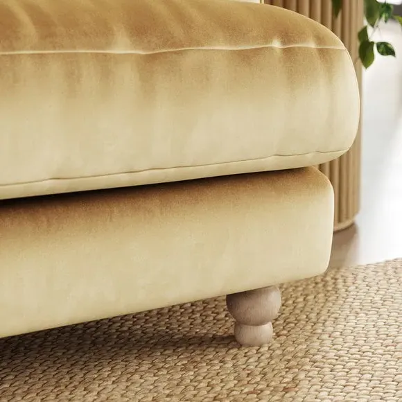 4-Seater Corner Sofa - Honey, Velvet