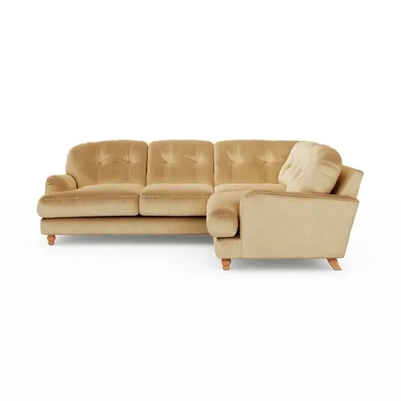 4-Seater Corner Sofa - Honey, Velvet
