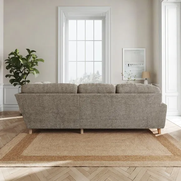4-Seater Corner Sofa - Mushroom, Chenille