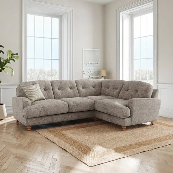 4-Seater Corner Sofa - Mushroom, Chenille