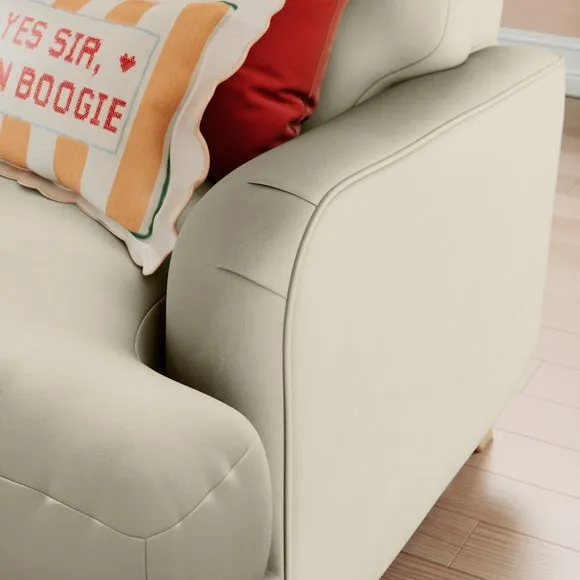 4-Seater Corner Sofa - Sand, Velvet