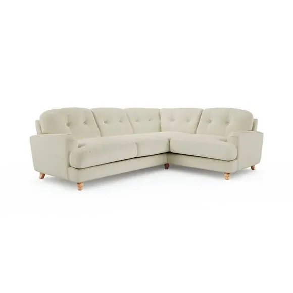 4-Seater Corner Sofa - Sand, Velvet
