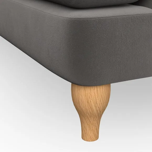 4-Seater Corner Sofa with Deep Buttons - Charcoal