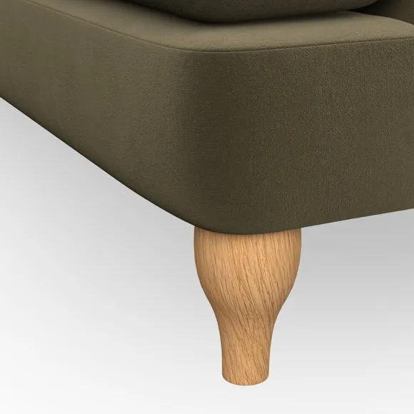 4-Seater Corner Sofa with Deep Buttons - Olive