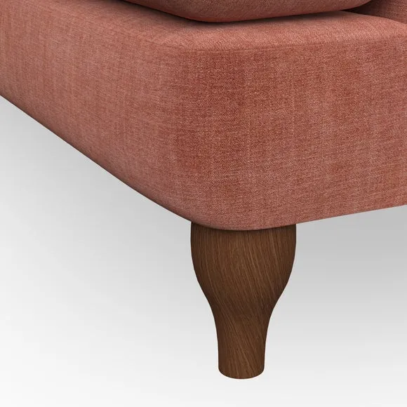 4-Seater Corner Sofa with Deep Buttons - Terracotta
